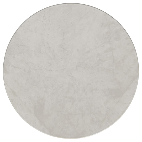  Coaster Furniture Hermas 710738 Round Genuine Marble Top Metal Coffee Table - White IMAGE 5