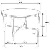  Coaster Furniture Hermas 710738 Round Genuine Marble Top Metal Coffee Table - White IMAGE 7