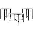  Coaster Furniture Hermas 710738-S3 3-piece Round Marble Coffee and End Table Set - White IMAGE 1