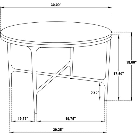  Coaster Furniture Hermas 710738-S3 3-piece Round Marble Coffee and End Table Set - White IMAGE 14