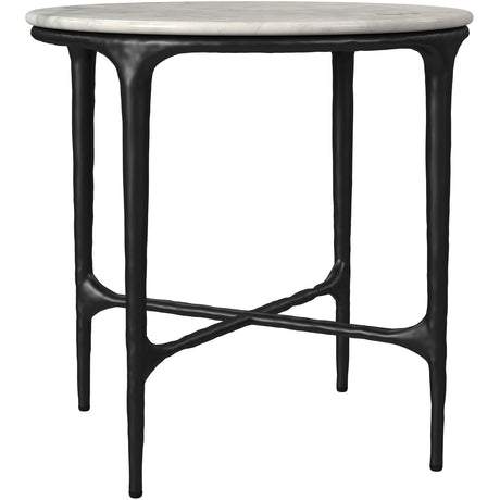  Coaster Furniture Hermas 710738-S3 3-piece Round Marble Coffee and End Table Set - White IMAGE 3