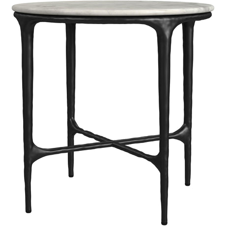  Coaster Furniture Hermas 710738-S3 3-piece Round Marble Coffee and End Table Set - White IMAGE 5