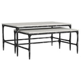  Coaster Furniture Ebby 710740 2-piece Genuine Marble Top Nesting Coffee Tables - White IMAGE 1