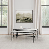  Coaster Furniture Ebby 710740 2-piece Genuine Marble Top Nesting Coffee Tables - White IMAGE 2