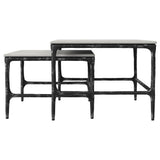  Coaster Furniture Ebby 710740 2-piece Genuine Marble Top Nesting Coffee Tables - White IMAGE 3