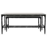  Coaster Furniture Ebby 710740 2-piece Genuine Marble Top Nesting Coffee Tables - White IMAGE 7