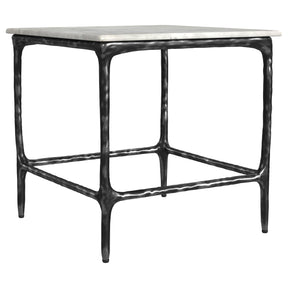  Coaster Furniture Ebby 710747 Square Genuine Marble Top Metal End Table - White IMAGE 1