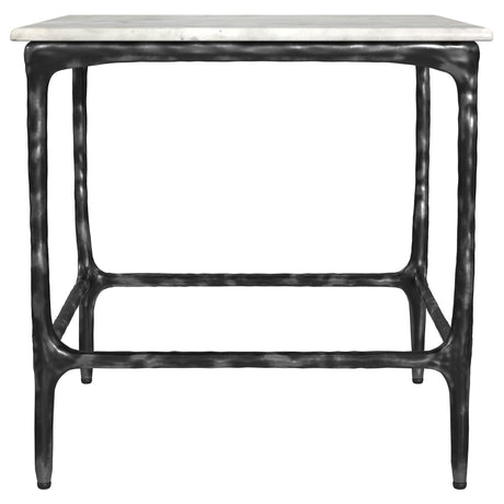  Coaster Furniture Ebby 710747 Square Genuine Marble Top Metal End Table - White IMAGE 2