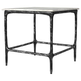  Coaster Furniture Ebby 710747 Square Genuine Marble Top Metal End Table - White IMAGE 4