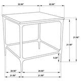  Coaster Furniture Ebby 710747 Square Genuine Marble Top Metal End Table - White IMAGE 7