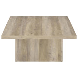  Coaster Furniture Devar 710878 Square Engineered Wood Coffee Table - Distressed Pine IMAGE 4