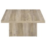  Coaster Furniture Devar 710878 Square Engineered Wood Coffee Table - Distressed Pine IMAGE 6