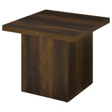  Coaster Furniture Devar 710887 Square Engineered Wood End Table - Dark Pine IMAGE 1