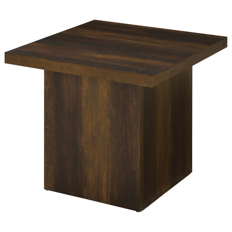  Coaster Furniture Devar 710887 Square Engineered Wood End Table - Dark Pine IMAGE 1
