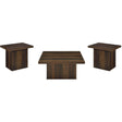  Coaster Furniture Devar 710888-S3 3-piece Square Coffee and End Table Set - Dark Pine IMAGE 1