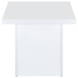  Coaster Furniture Devar 710897 Square Engineered Wood End Table - White High Gloss IMAGE 4