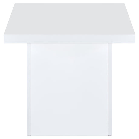  Coaster Furniture Devar 710897 Square Engineered Wood End Table - White High Gloss IMAGE 4