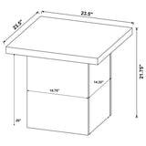  Coaster Furniture Devar 710897 Square Engineered Wood End Table - White High Gloss IMAGE 5