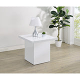  Coaster Furniture Devar 710897 Square Engineered Wood End Table - White High Gloss IMAGE 6