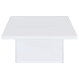  Coaster Furniture Devar 710898 Square Engineered Wood Coffee Table - White High Gloss IMAGE 4