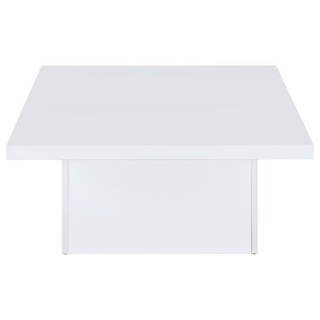  Coaster Furniture Devar 710898 Square Engineered Wood Coffee Table - White High Gloss IMAGE 4