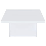  Coaster Furniture Devar 710898 Square Engineered Wood Coffee Table - White High Gloss IMAGE 7