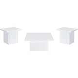  Coaster Furniture Devar 710898-S3 3-piece Square Coffee End Table Set - White High Gloss IMAGE 1