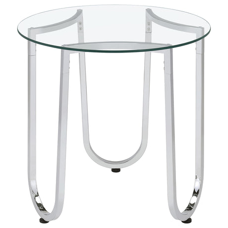  Coaster Furniture Beller 710908-S2 2-piece Round Tempered Glass Top Coffee Table Set - Chrome IMAGE 13