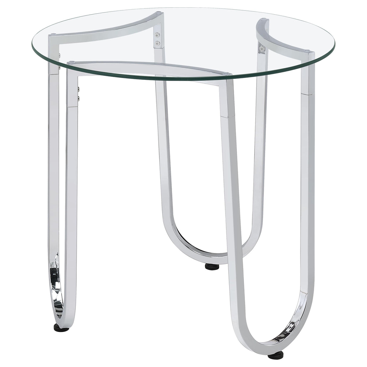  Coaster Furniture Beller 710908-S2 2-piece Round Tempered Glass Top Coffee Table Set - Chrome IMAGE 4