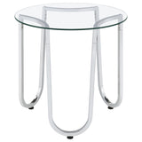  Coaster Furniture Beller 710908-S2 2-piece Round Tempered Glass Top Coffee Table Set - Chrome IMAGE 5
