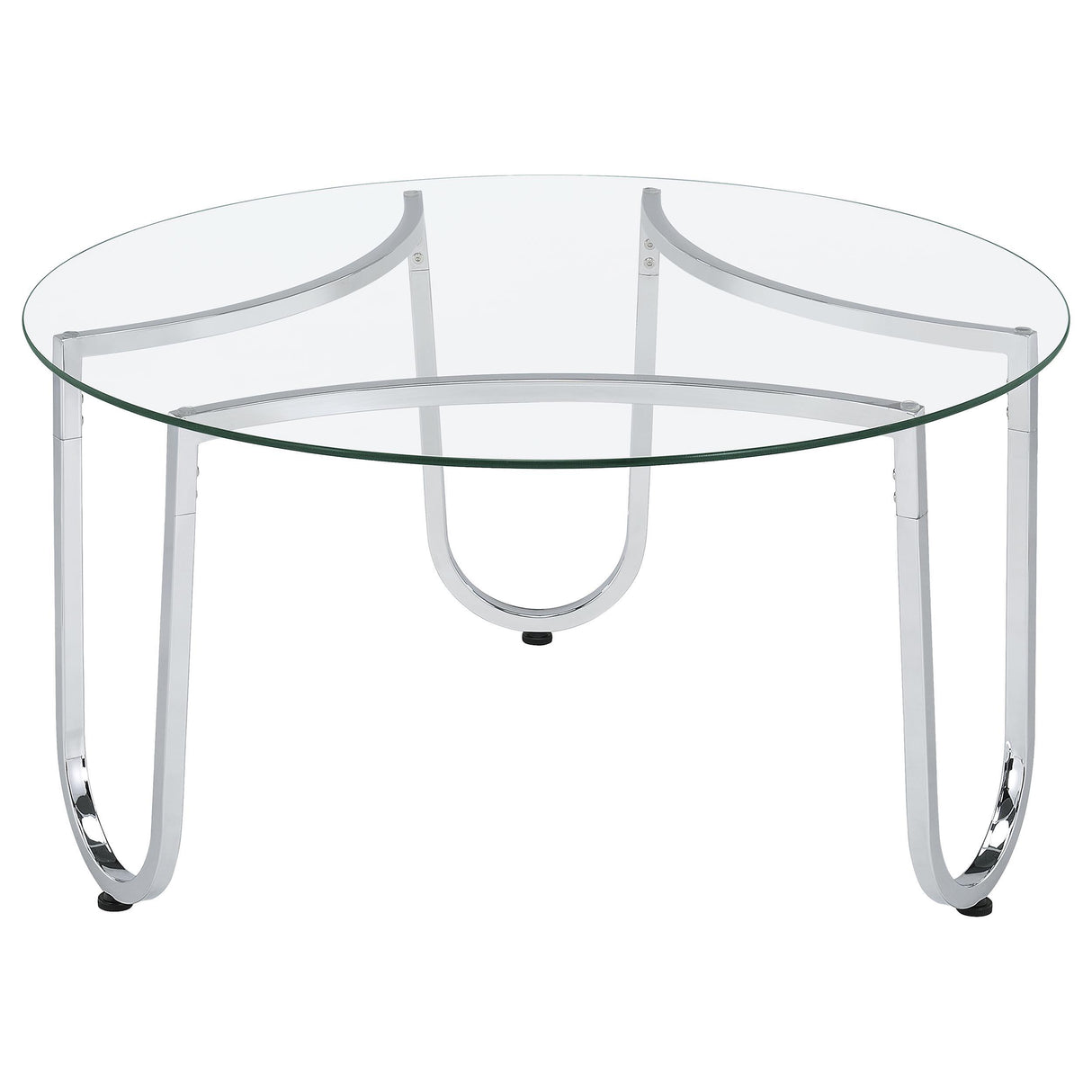  Coaster Furniture Beller 710908-S2 2-piece Round Tempered Glass Top Coffee Table Set - Chrome IMAGE 9