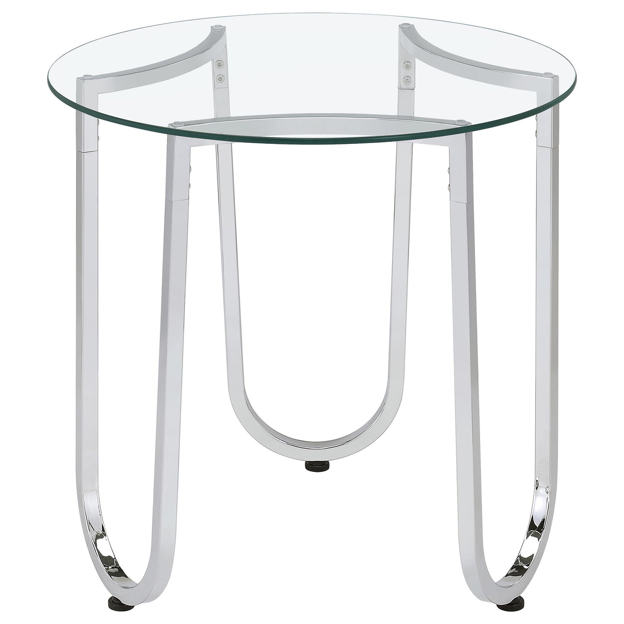  Coaster Furniture Beller 710908-S3 3-piece Round Tempered Glass Top Coffee Table Set - Chrome IMAGE 12