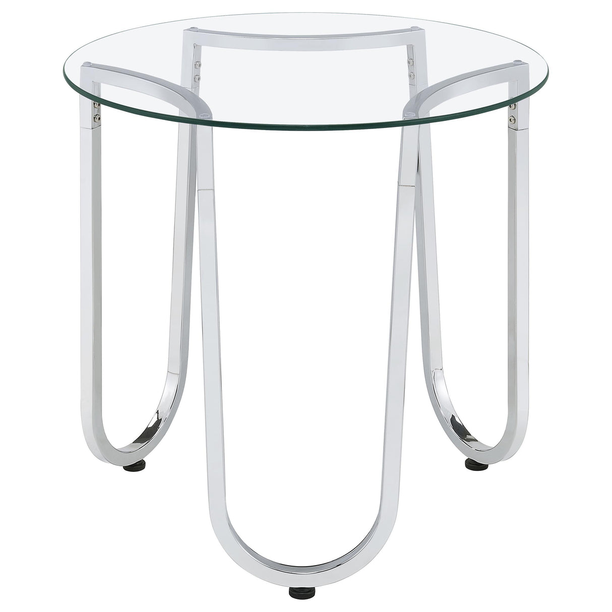  Coaster Furniture Beller 710908-S3 3-piece Round Tempered Glass Top Coffee Table Set - Chrome IMAGE 6