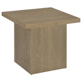  Coaster Furniture Devar 710917 Square Engineered Wood End Table - Latte IMAGE 1