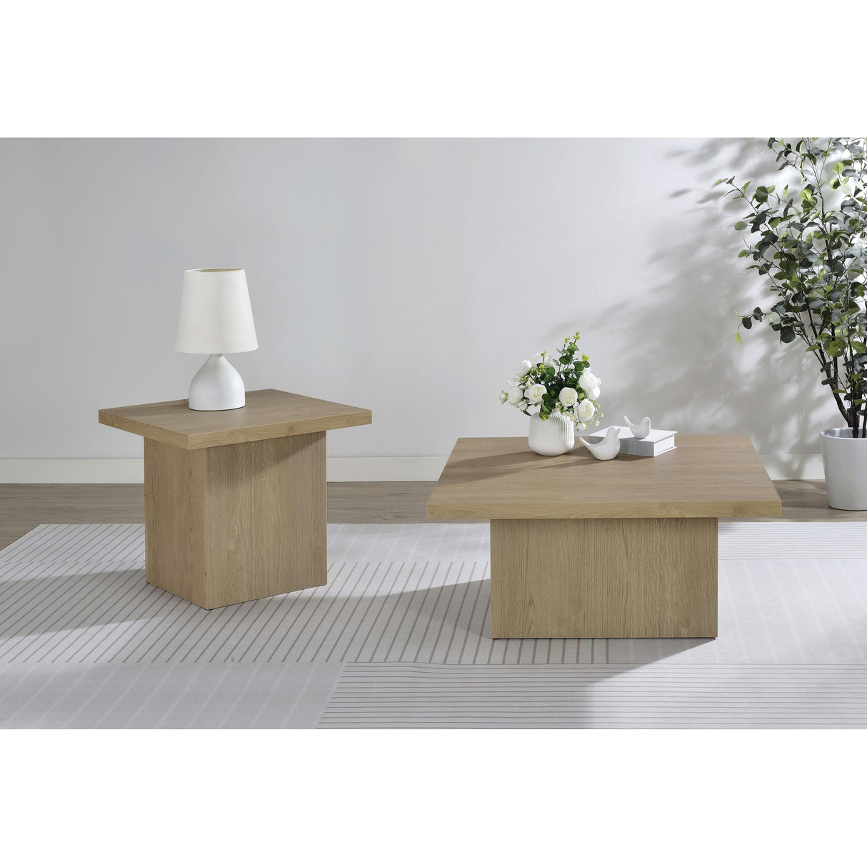  Coaster Furniture Devar 710918 Square Engineered Wood Coffee Table - Latte IMAGE 8