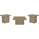  Coaster Furniture Devar 710918-S3 3-piece Square Cocktail Coffee End Table Set - Latte IMAGE 1
