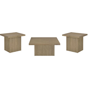  Coaster Furniture Devar 710918-S3 3-piece Square Cocktail Coffee End Table Set - Latte IMAGE 1
