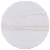  Coaster Furniture Jason 711418 Round White Marble Top Coffee Table - Greige IMAGE 2