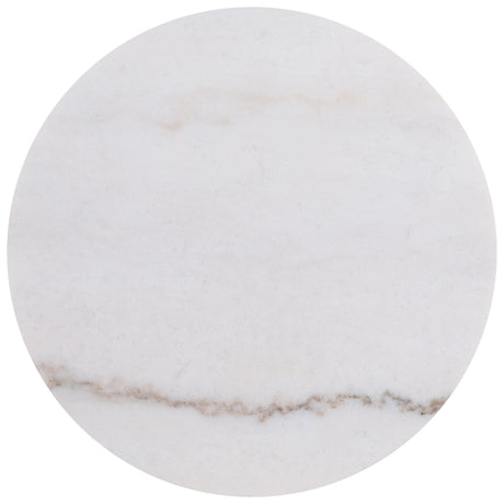  Coaster Furniture Jason 712417 Round White Marble Top End Table - Honey Brown IMAGE 2