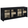  Coaster Furniture Denison 720223 79-inch 4-door TV Stand Media Console - Black IMAGE 1