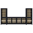  Coaster Furniture Denison 720223-SET 3-piece Entertainment Center 79-inch TV Stand - Black IMAGE 1