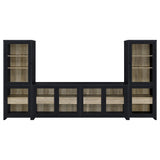  Coaster Furniture Denison 720223-SET 3-piece Entertainment Center 79-inch TV Stand - Black IMAGE 1