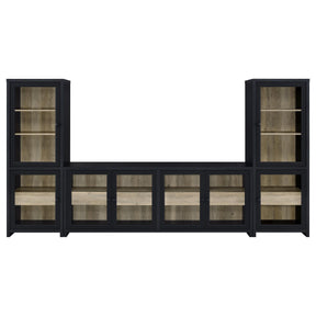  Coaster Furniture Denison 720223-SET 3-piece Entertainment Center 79-inch TV Stand - Black IMAGE 1