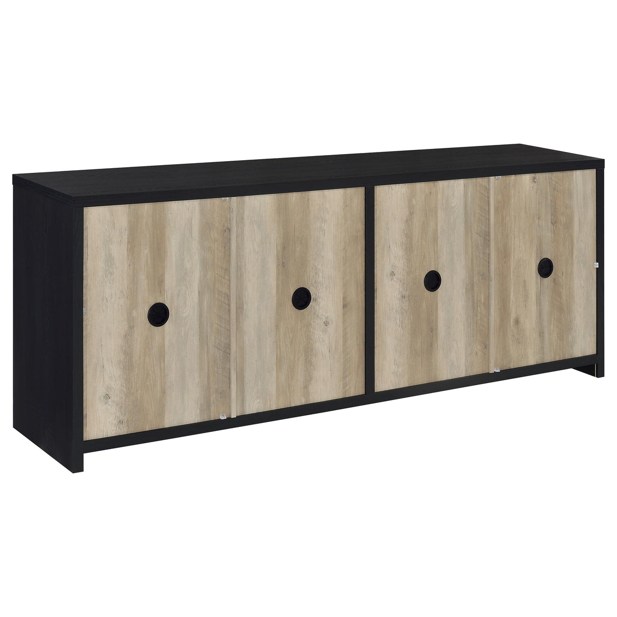  Coaster Furniture Denison 720223-SET 3-piece Entertainment Center 79-inch TV Stand - Black IMAGE 6