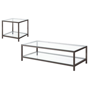  Coaster Furniture Trini 720228-S2 2-piece Coffee and End Table Set - Black Nickel IMAGE 1