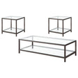  Coaster Furniture Trini 720228-S3 3-piece Coffee and End Table Set - Black Nickel IMAGE 1