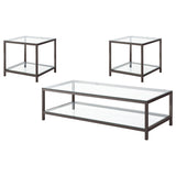  Coaster Furniture Trini 720228-S3 3-piece Coffee and End Table Set - Black Nickel IMAGE 1
