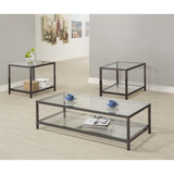  Coaster Furniture Trini 720228-S3 3-piece Coffee and End Table Set - Black Nickel IMAGE 2