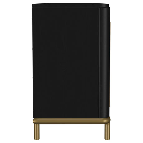  Coaster Furniture Arini 720263 Rattan Cane 2-door TV Stand Media Console - Black IMAGE 11
