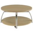  Coaster Furniture Dacre 720318 Round Engineered Wood Top Coffee Table - Greige IMAGE 1